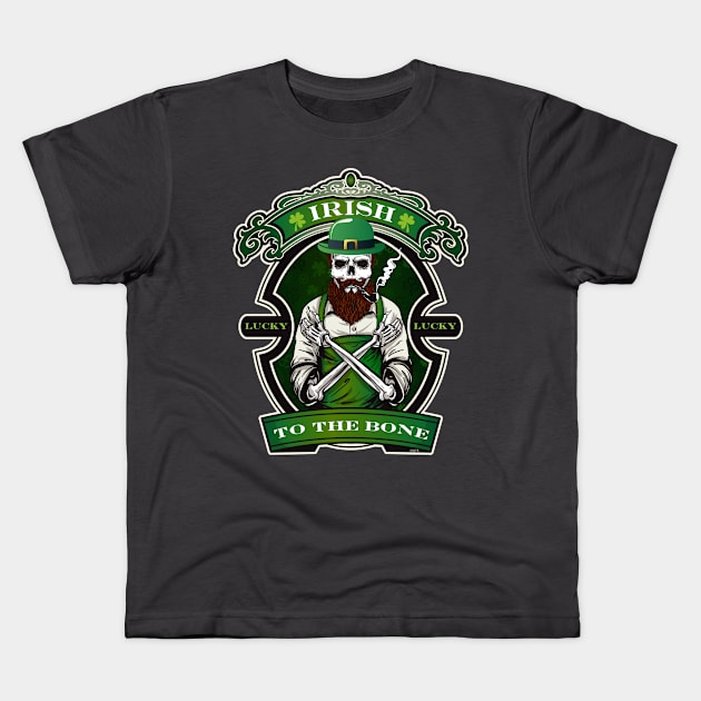 Irish to the Bone Saint Patricks Day Celebration Kids T-Shirt by creative